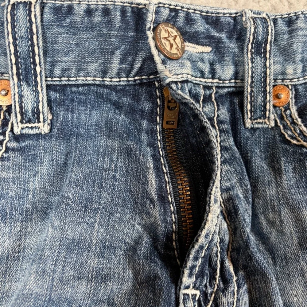 Big Star Pioneer Boot Jeans Mens 33L Distressed‎ Blue Wash Denim